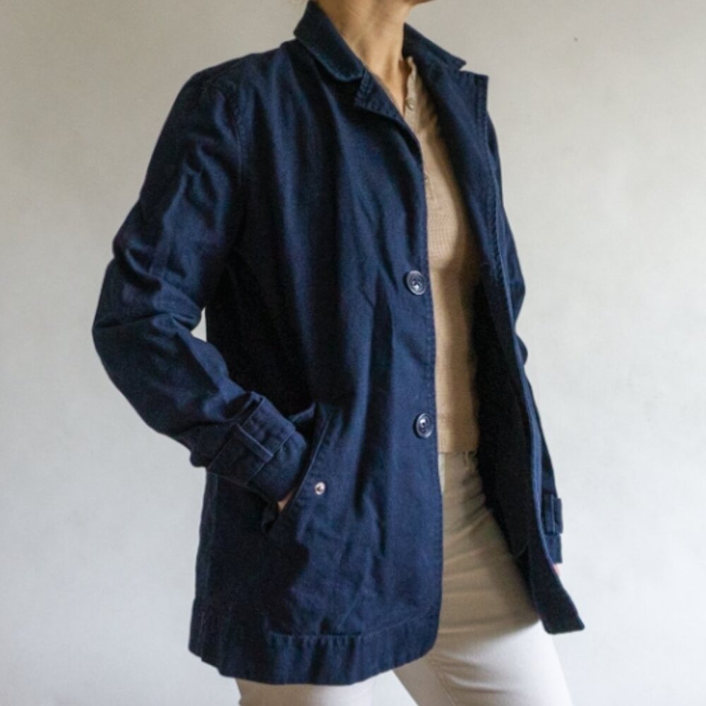 Green Coast Blue Trench Jacket Size S